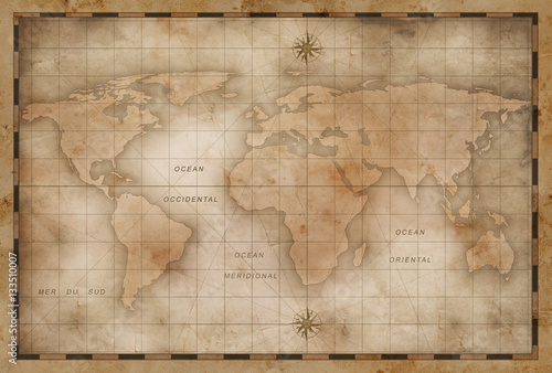 aged or old world map stylization
