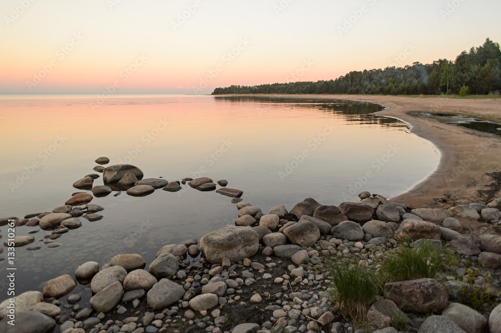 summer moonlight on Lake Ladoga