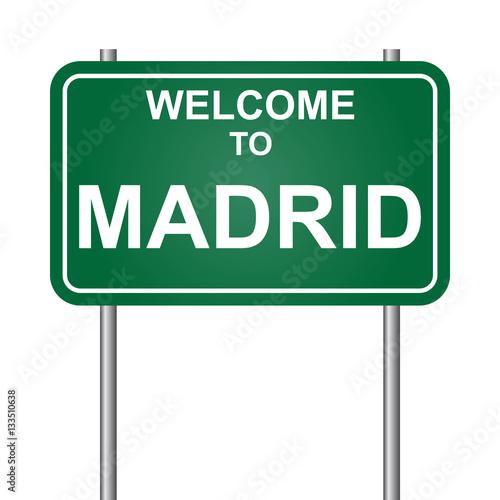 Welcome to Madrid, green signal vector