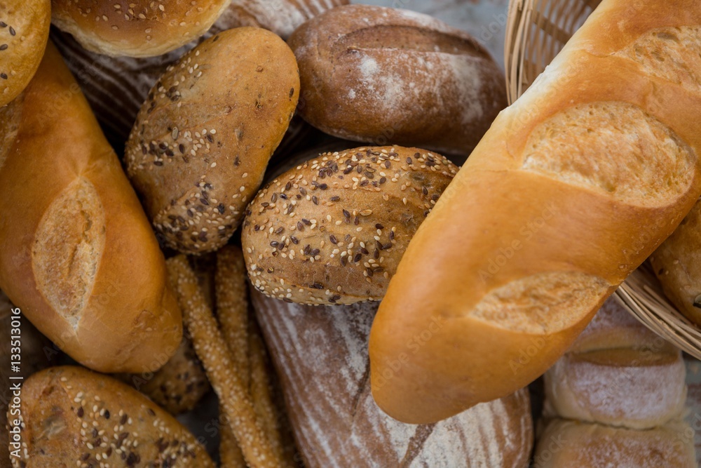 Variety of breads