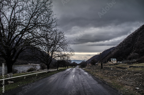 Mountain road to the village Ilisu, Azerbaijan, Gakh