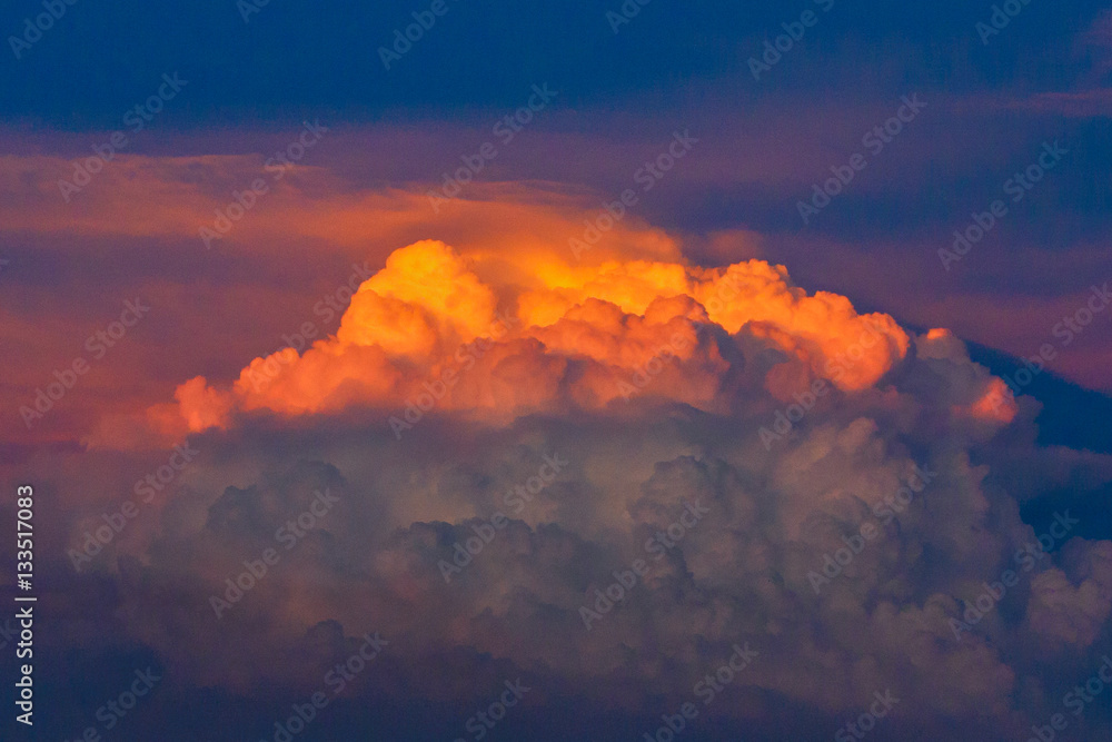 red big cloud on sunset