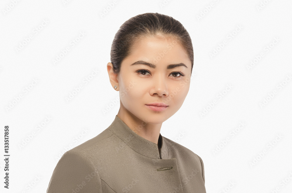 Business Asian girl portrait. Looking ahead. Business Asian girl portrait. Looking ahead.