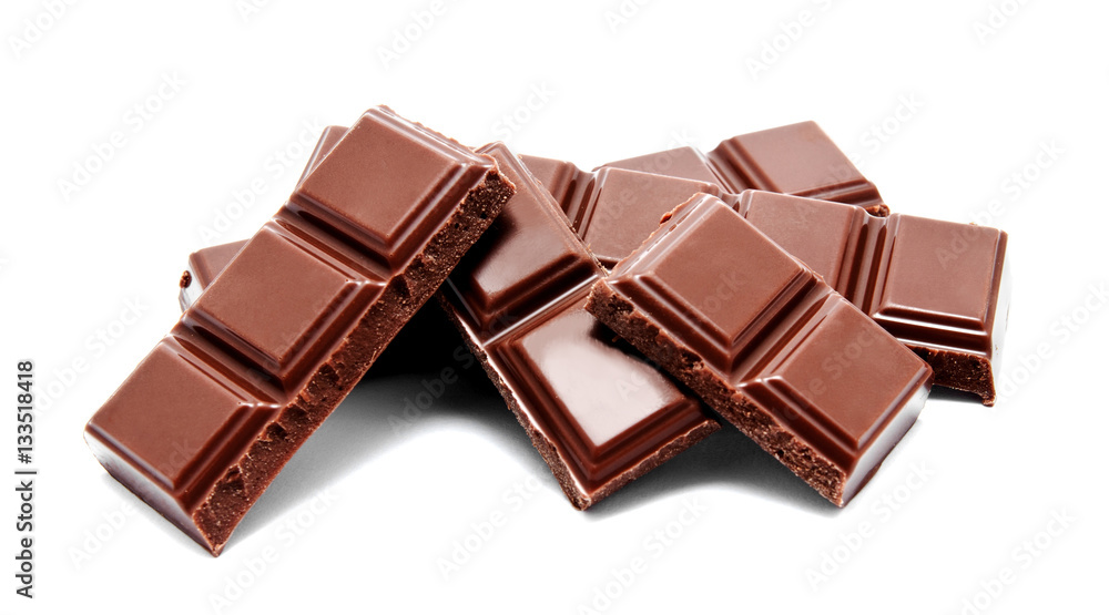 Dark milk chocolate bars stack isolated Dark milk chocolate bars stack isolated