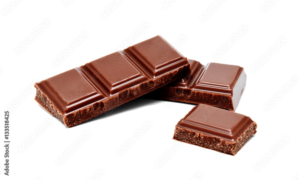 Dark milk chocolate bars stack isolated Dark milk chocolate bars stack isolated