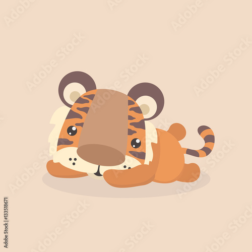 Fototapeta Naklejka Na Ścianę i Meble -  Cute little tiger.