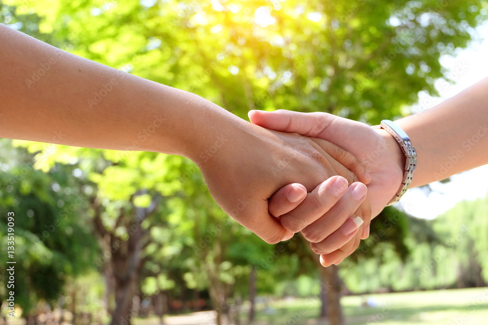 Lovers couple holding hands on valentine day. Lovers couple holding hands on valentine day.
