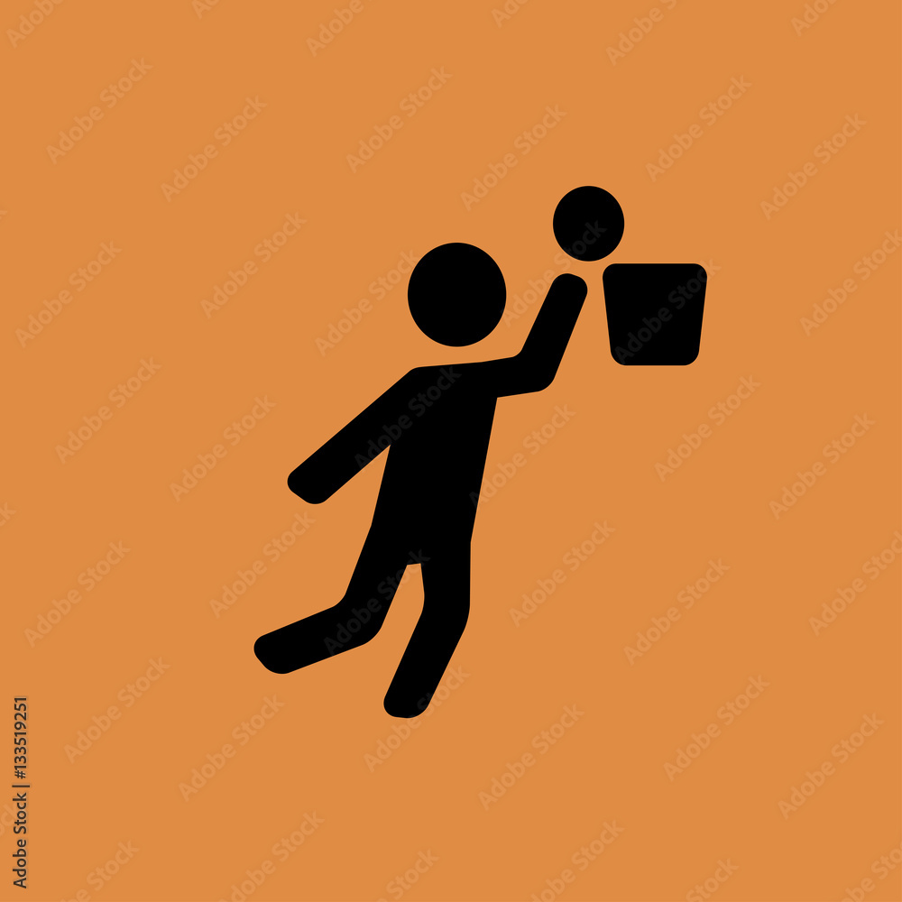 Basketball player icon. flat design Basketball player icon. flat design