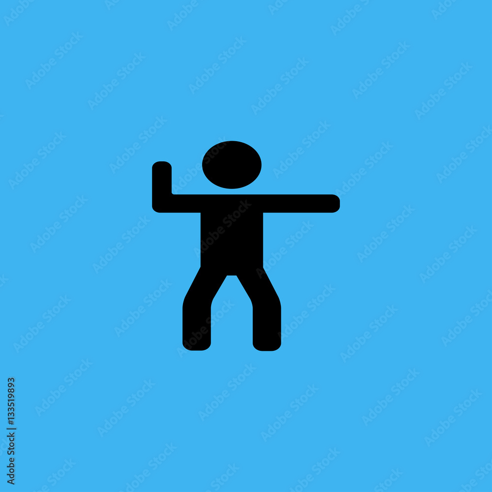 Man practicing karate icon. flat design Man practicing karate icon. flat design