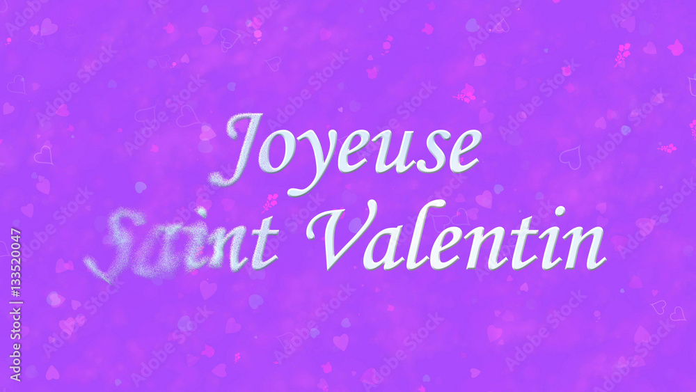 Happy Valentine's Day text in French 