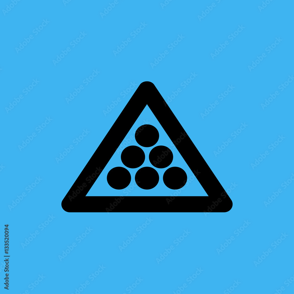 billiard balls triangle icon. flat design billiard balls triangle icon. flat design
