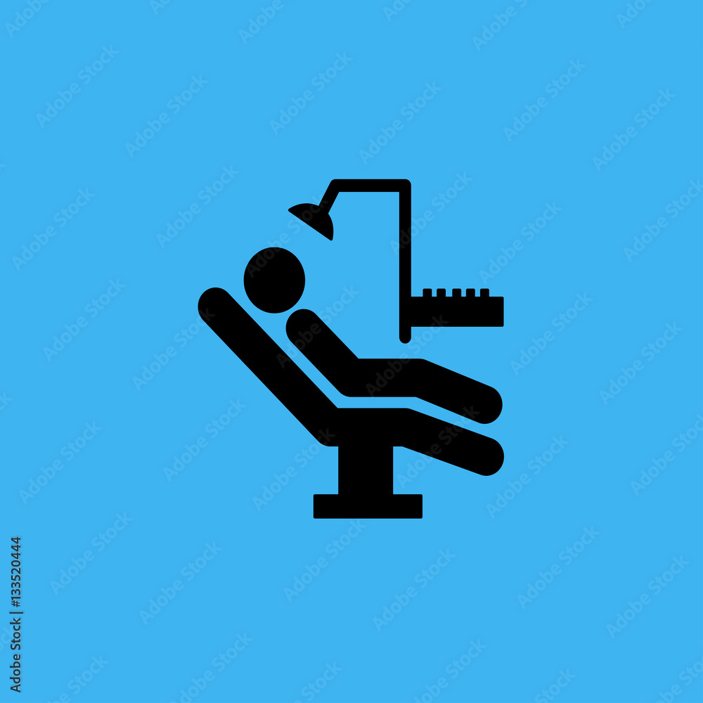 Man sitting on dental chair icon. flat design Man sitting on dental chair icon. flat design
