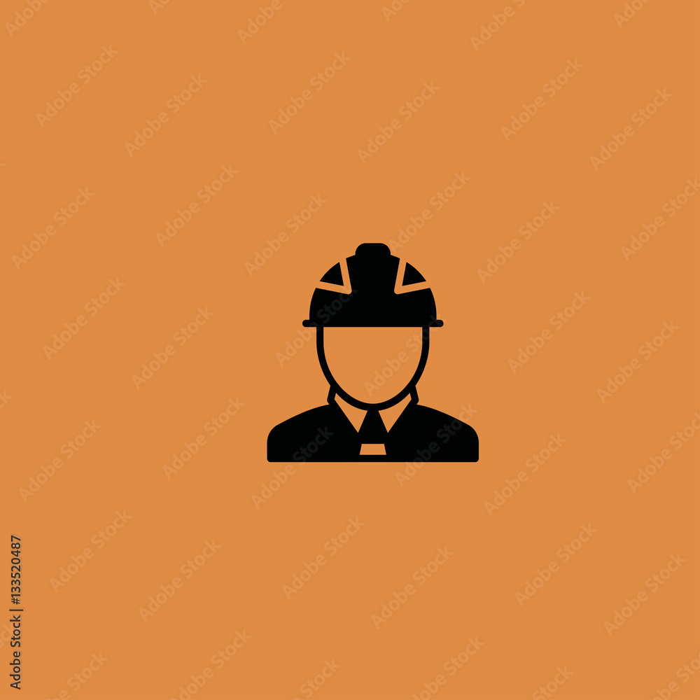 Engineer person icon. flat design
