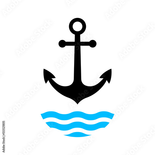  Anchor vector icon, isolated object on white background