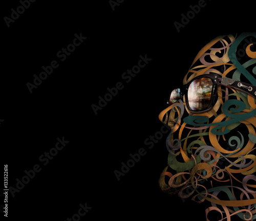 Abstract portrait/Abstract line art portrait