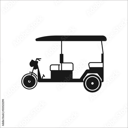Auto rickshaw symbol silhouette icon on background