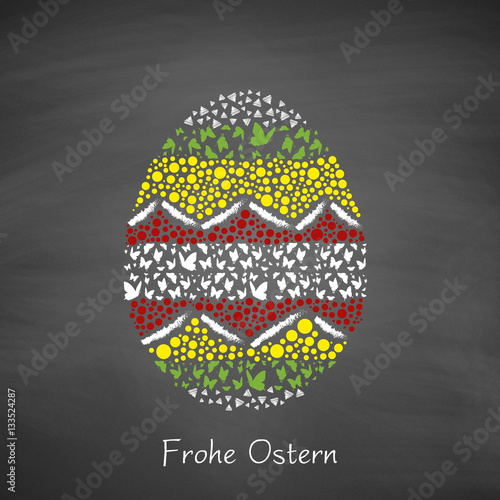 Osterei | Frohe Ostern auf Schiefertafel