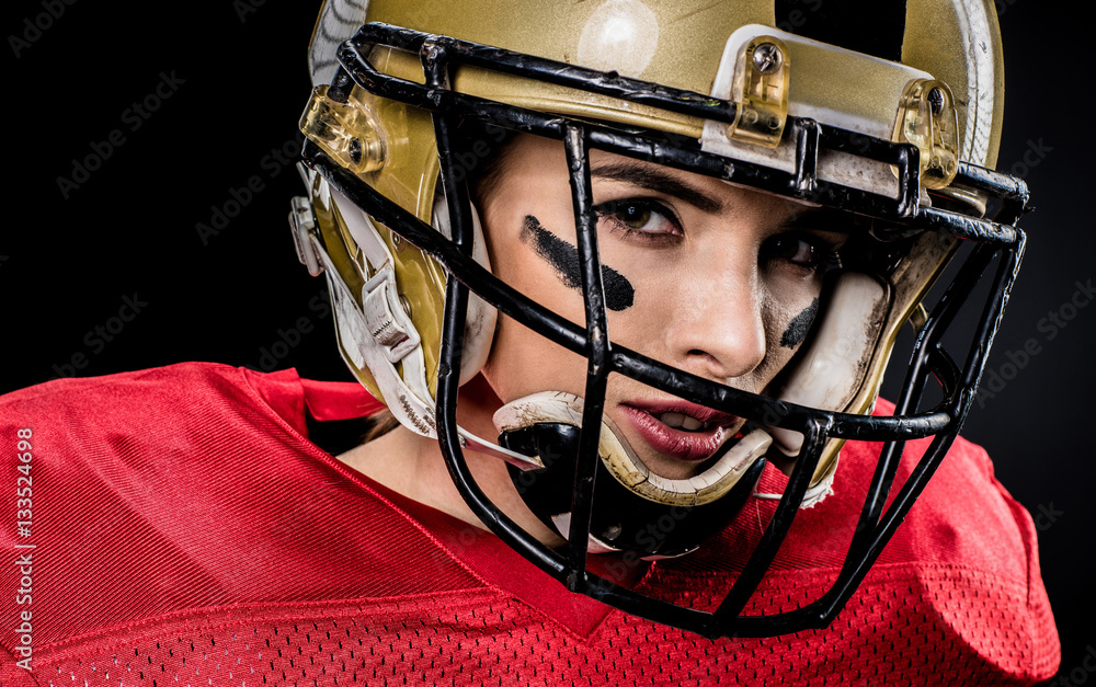 American football player in helmet American football player in helmet
