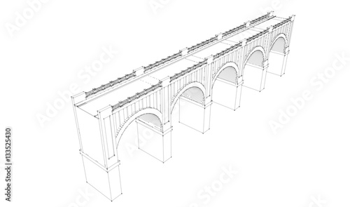 Bridge. Isolated on white b...