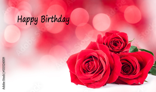 Canvas Print birthday cards with red roses