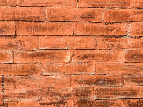 horizontal orange bricks wall