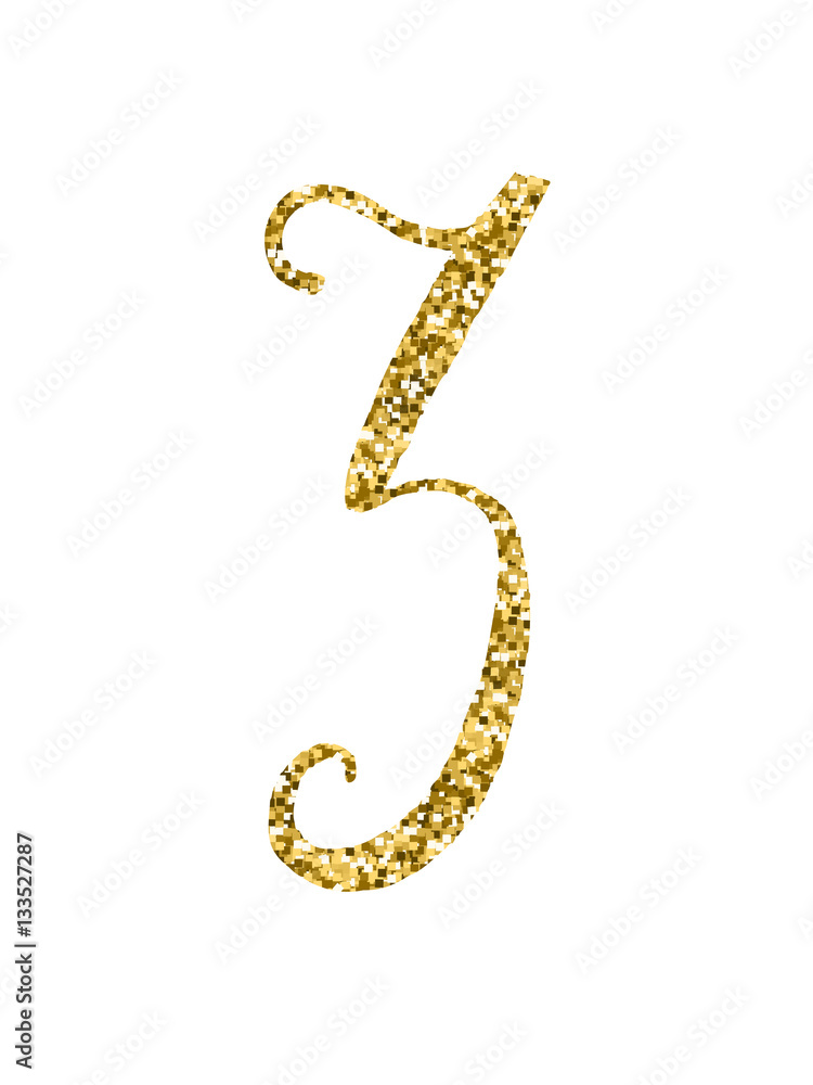 3 number gold and diamonds Royalty Free Vector Image