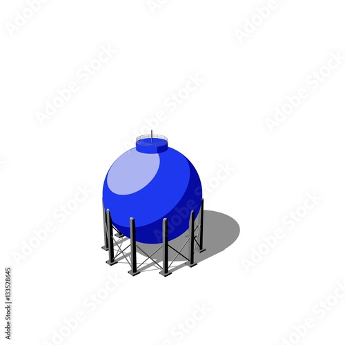 Gas storage tank. Isolated ...