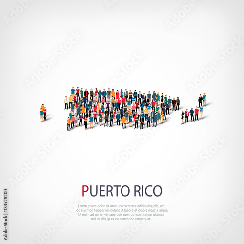 people map country Puerto Rico vector