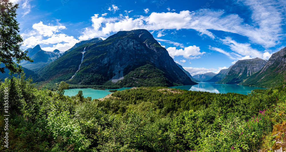 Fototapeta premium lovatnet lake Beautiful Nature Norway.