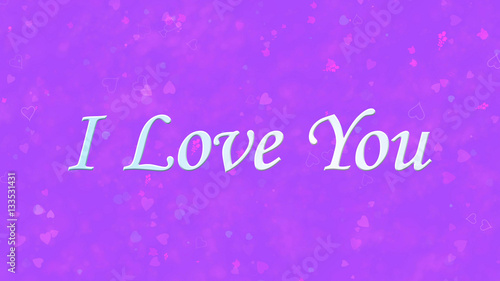 "I Love You" text on purple background