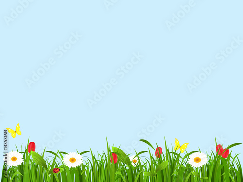 Spring landscape, background for a card