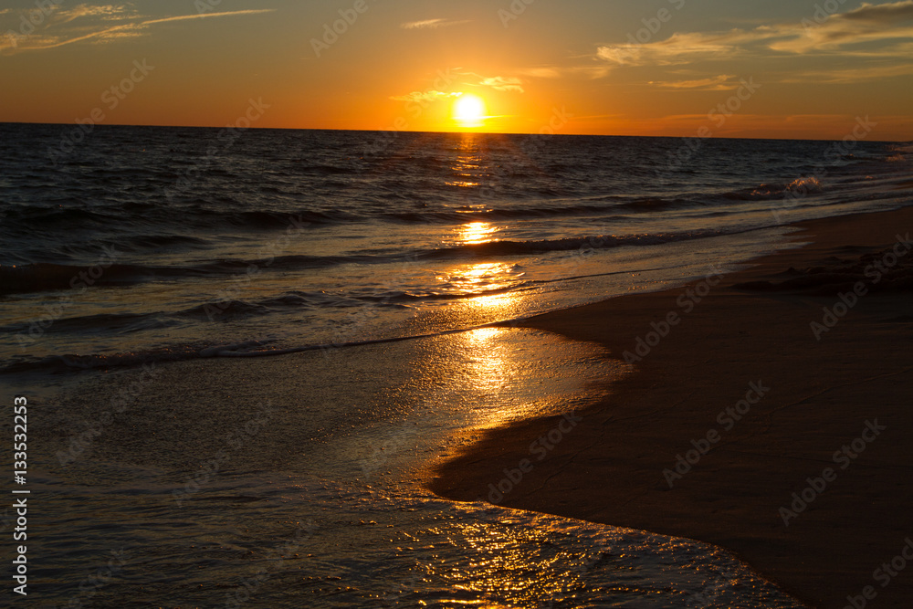 Sunset along Madakat beach, Nantucket Island