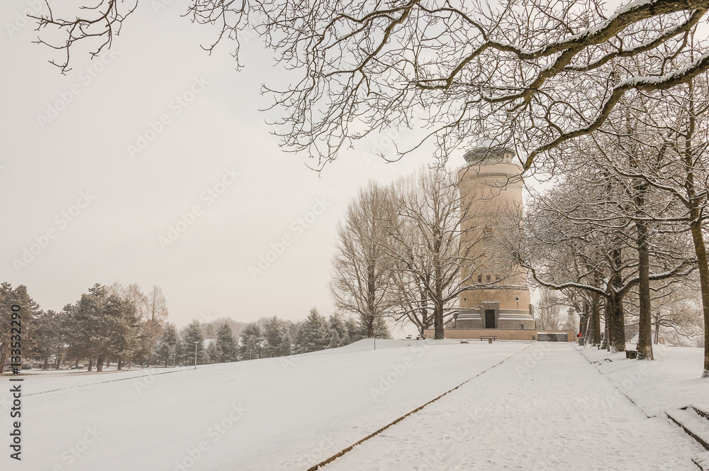 Basel, Bruderholz, Stadt, Basel-Stadt, Wasserturm, Spazierweg, Hügel ...