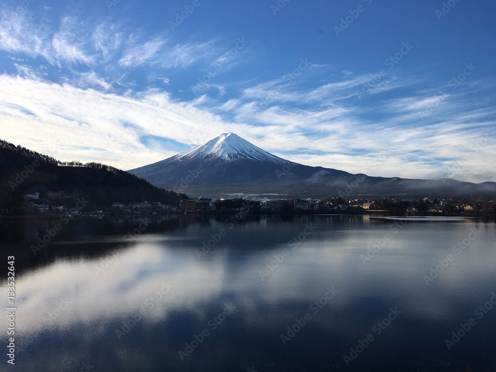 mount fuji at kawaguchiko lake in japan