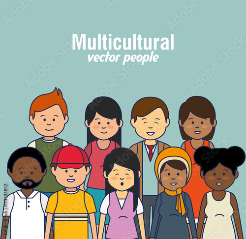 multicultural people avatars icon vector illustration design