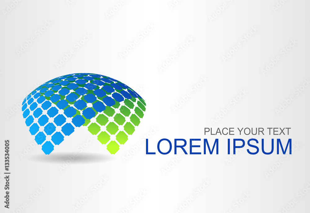 Logo stylized spherical surface with abstract shapes Logo stylized spherical surface with abstract shapes
