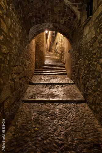 Old Town of Girona by Night