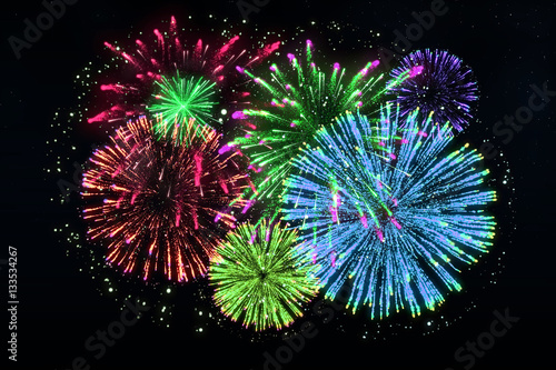 colorful firework on midnight blue sky