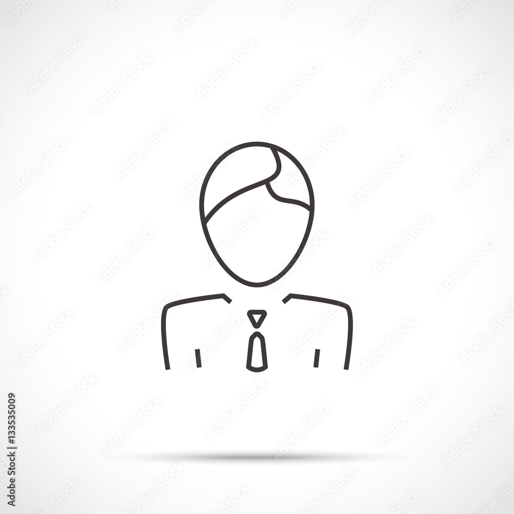 Assistance, businessman icon isolated on white background. Line art style. Assistance, businessman icon isolated on white background. Line art style.
