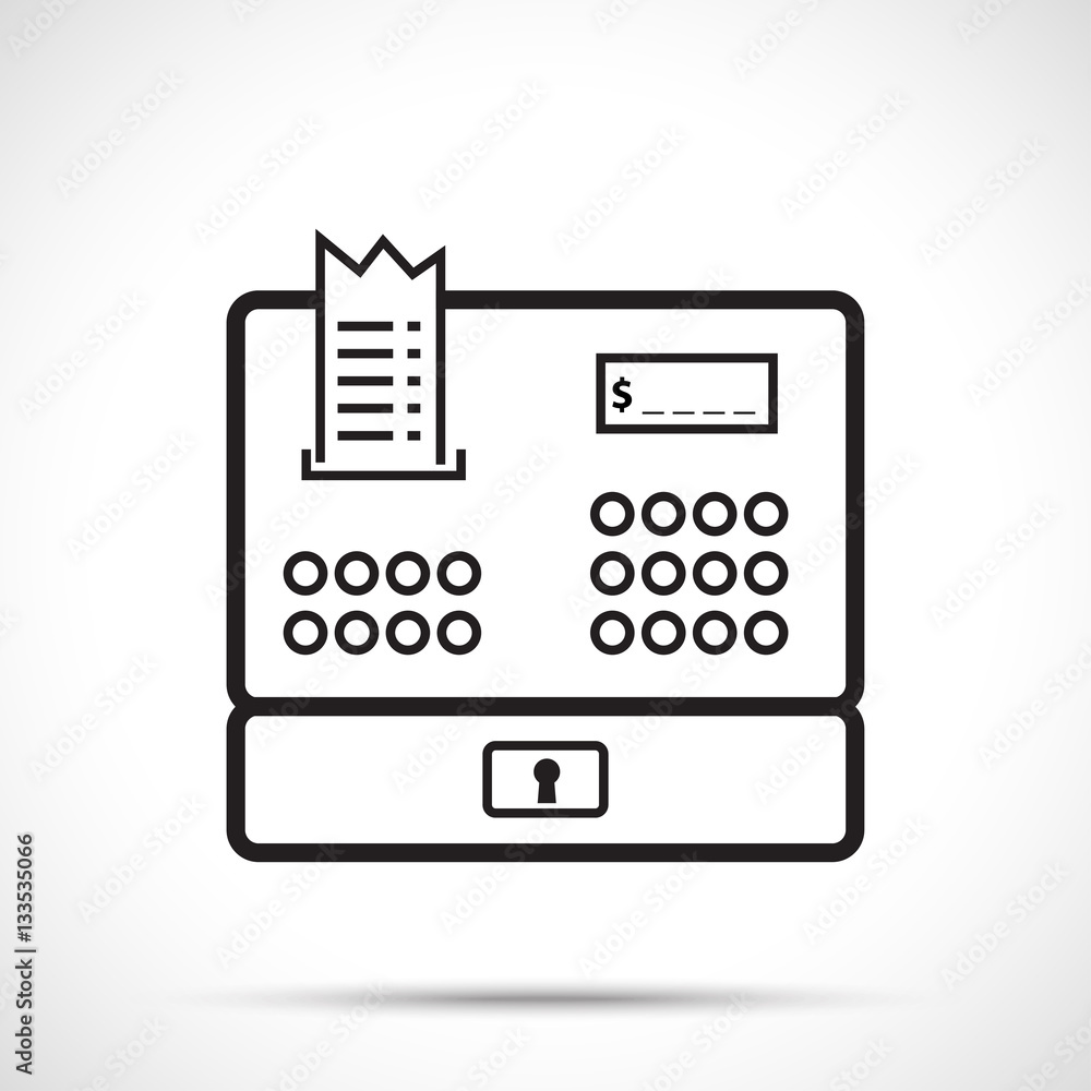 Cash register icon isolated on white background. Line art style. Cash register icon isolated on white background. Line art style.
