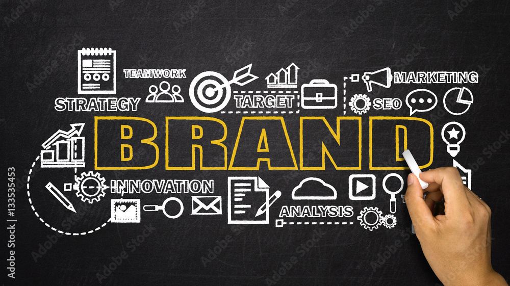 brand concept Chart with keywords and icons brand concept Chart with keywords and icons