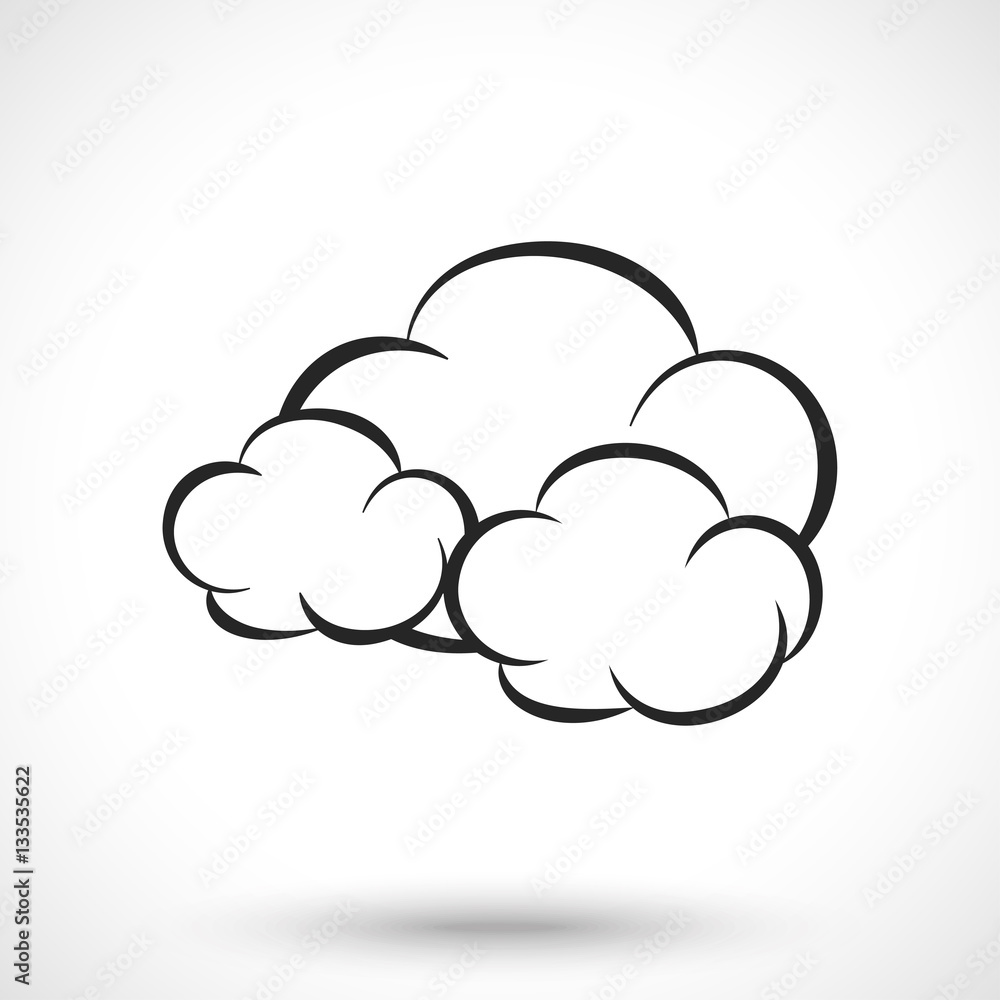 Weather icon. Cloud isolated on white background. Cloud symbol. Weather icon. Cloud isolated on white background. Cloud symbol.
