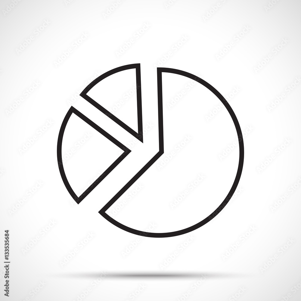 Diagram circle isolated on white background. Line art style. Diagram circle isolated on white background. Line art style.