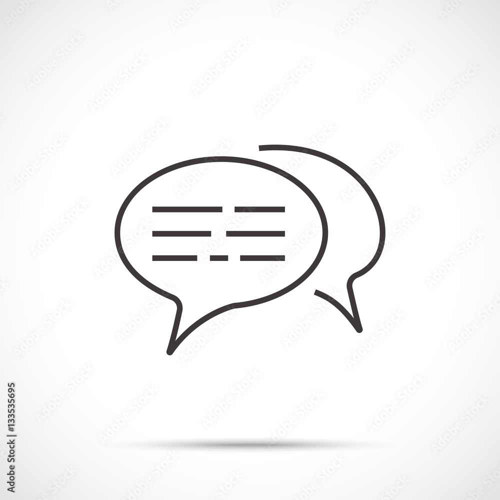 Dialog cloud and comment icon isolated on white background. Social media sign. Line art style. Dialog cloud and comment icon isolated on white background. Social media sign. Line art style.