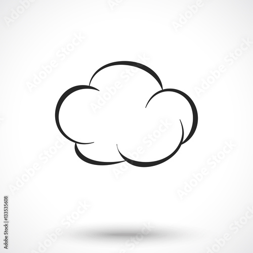 Weather icon. Cloud isolated on white background. Cloud symbol.