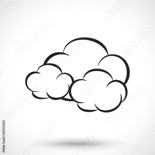 Weather icon. Cloud isolated on white background. Cloud symbol.