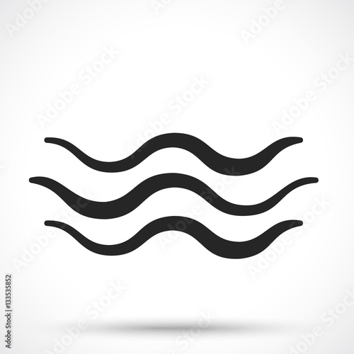 Fog icon. Wave isolated on white background. Wave symbol. Fog symbol. Water symbol.