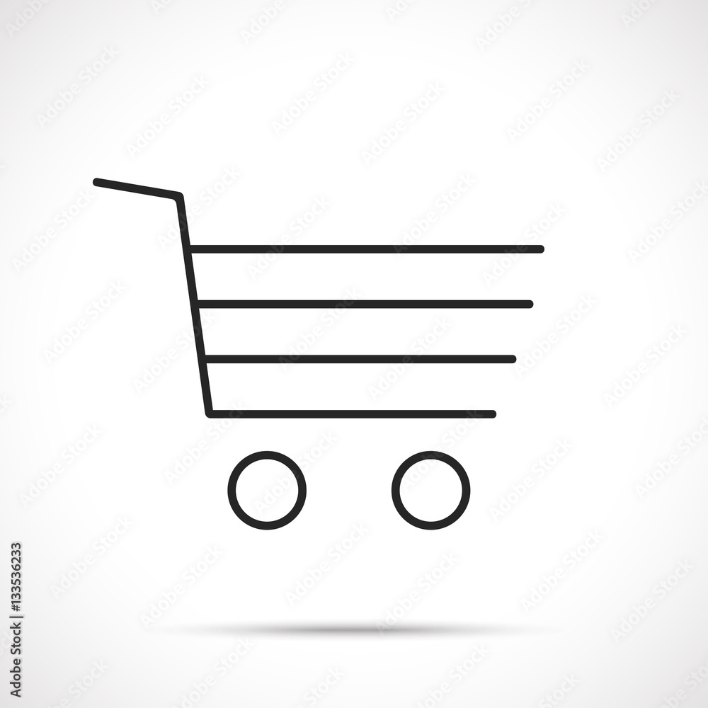 Add, Buy, sell, simple shopping cart icon. Line art Add, Buy, sell, simple shopping cart icon. Line art