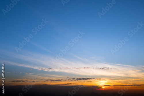 Sunset and sunrise over mountain morning evening blue sky and cl © sirins