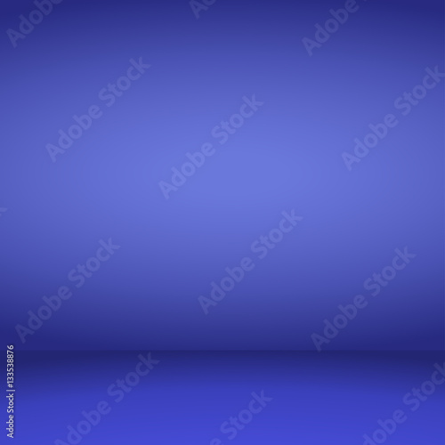 Empty blue studio room background. Vector illustration